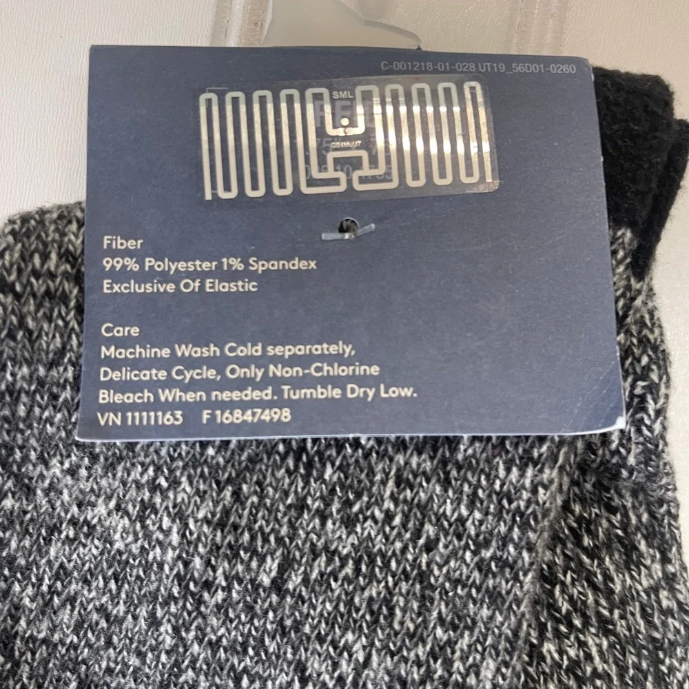 NWT Universal Thread Womens Crew Boot Socks Marled Gray‎ White One Size